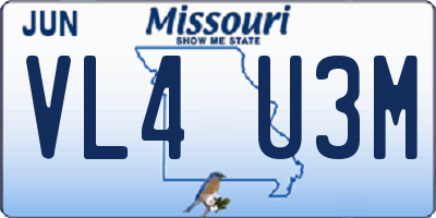 MO license plate VL4U3M