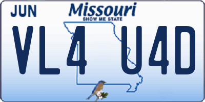 MO license plate VL4U4D