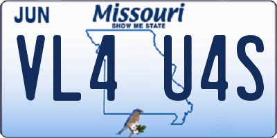 MO license plate VL4U4S