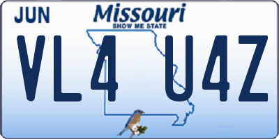 MO license plate VL4U4Z