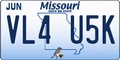 MO license plate VL4U5K