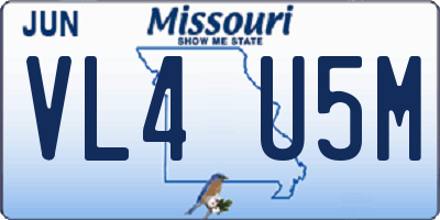 MO license plate VL4U5M