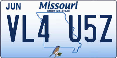 MO license plate VL4U5Z