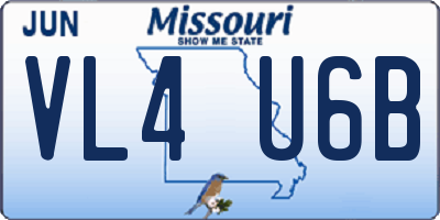 MO license plate VL4U6B