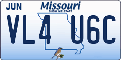 MO license plate VL4U6C