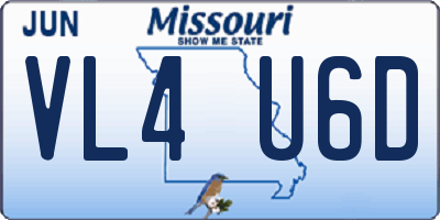 MO license plate VL4U6D