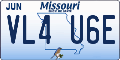 MO license plate VL4U6E