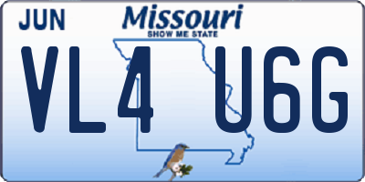 MO license plate VL4U6G