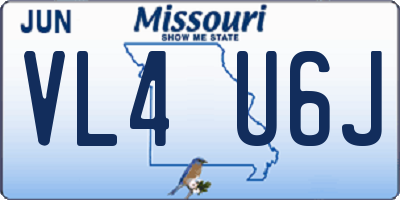 MO license plate VL4U6J