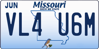 MO license plate VL4U6M