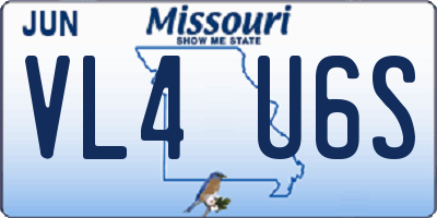 MO license plate VL4U6S