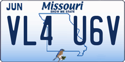 MO license plate VL4U6V