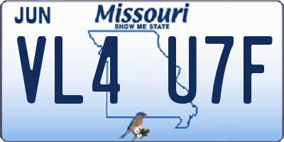 MO license plate VL4U7F