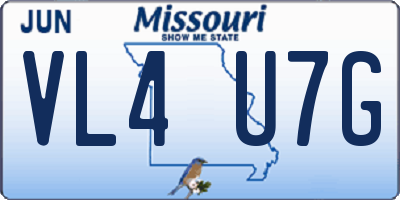 MO license plate VL4U7G