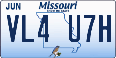 MO license plate VL4U7H
