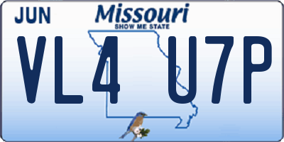 MO license plate VL4U7P