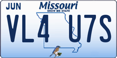 MO license plate VL4U7S