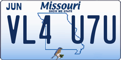 MO license plate VL4U7U