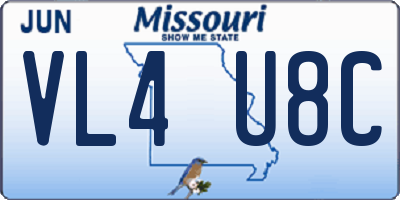MO license plate VL4U8C