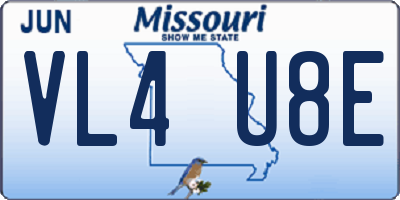 MO license plate VL4U8E