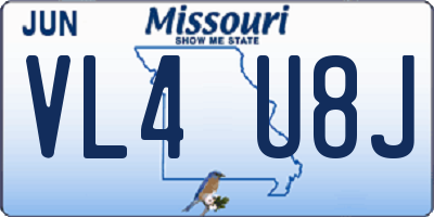 MO license plate VL4U8J
