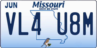 MO license plate VL4U8M