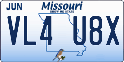 MO license plate VL4U8X