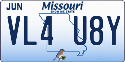 MO license plate VL4U8Y