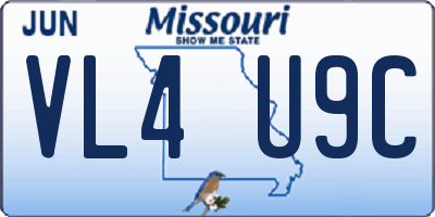 MO license plate VL4U9C
