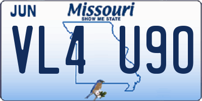 MO license plate VL4U9O