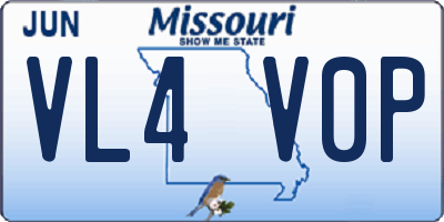 MO license plate VL4V0P