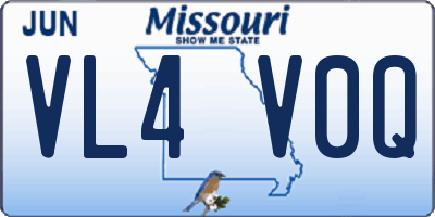 MO license plate VL4V0Q