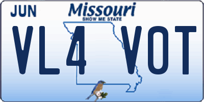 MO license plate VL4V0T