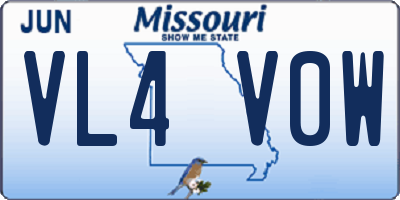MO license plate VL4V0W