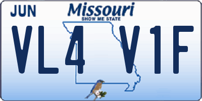 MO license plate VL4V1F