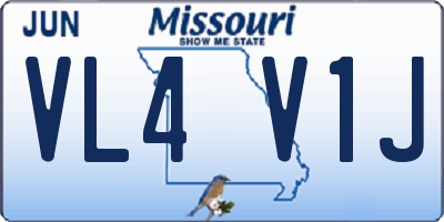 MO license plate VL4V1J