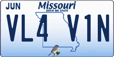 MO license plate VL4V1N