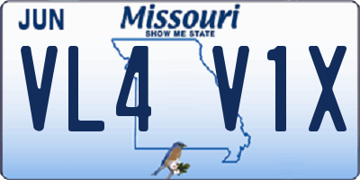 MO license plate VL4V1X