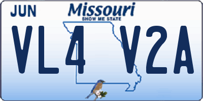MO license plate VL4V2A