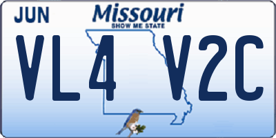 MO license plate VL4V2C