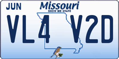 MO license plate VL4V2D