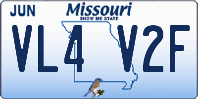 MO license plate VL4V2F