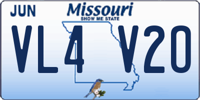 MO license plate VL4V2O