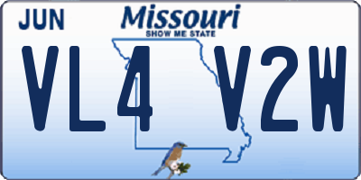 MO license plate VL4V2W
