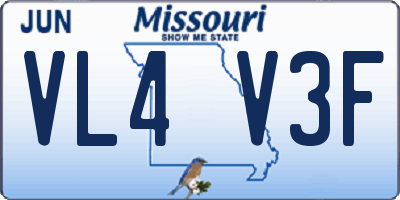 MO license plate VL4V3F