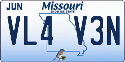 MO license plate VL4V3N