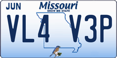MO license plate VL4V3P