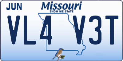 MO license plate VL4V3T
