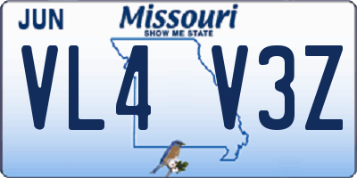 MO license plate VL4V3Z