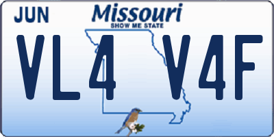 MO license plate VL4V4F
